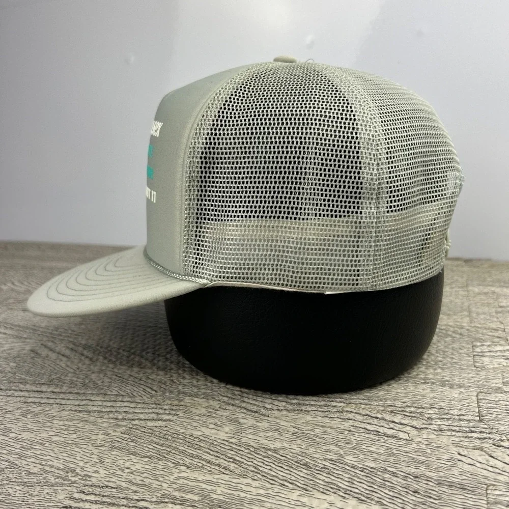 Vintage‎ 90s Too Much Sex Trucker Hat Cap Snap Back Adjustable Gray Funny Parody